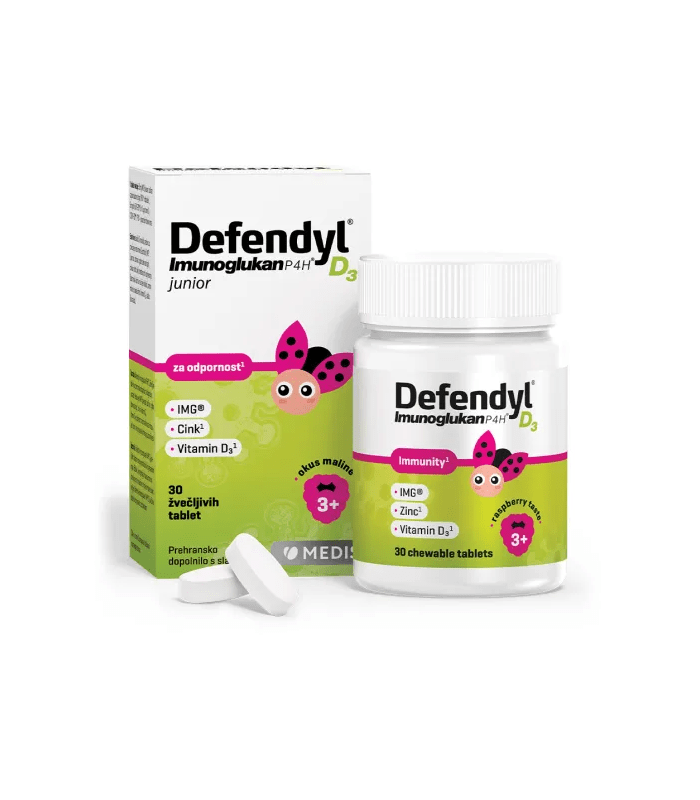 3831061013565.png DEFENDYL IMUNOGLUKAN JUNIOR TABLETE ZA ŽVAKANJE a30, Za djecu stariju od 3 godine - bolji funkcionisanju imunološkog sistema i normalnom razvoju - Image 1