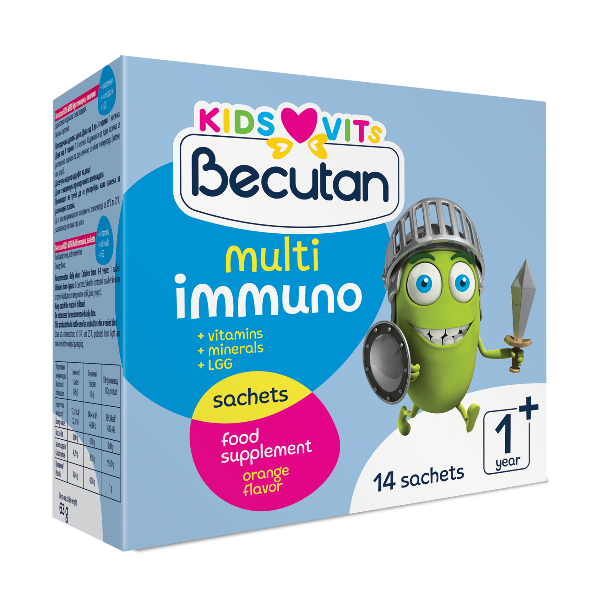BKV-multi-immuno-BiH.png Becutan KIDS VITS Multiimmuno, 14 kesica - za ublažavanje bolova - Image 1