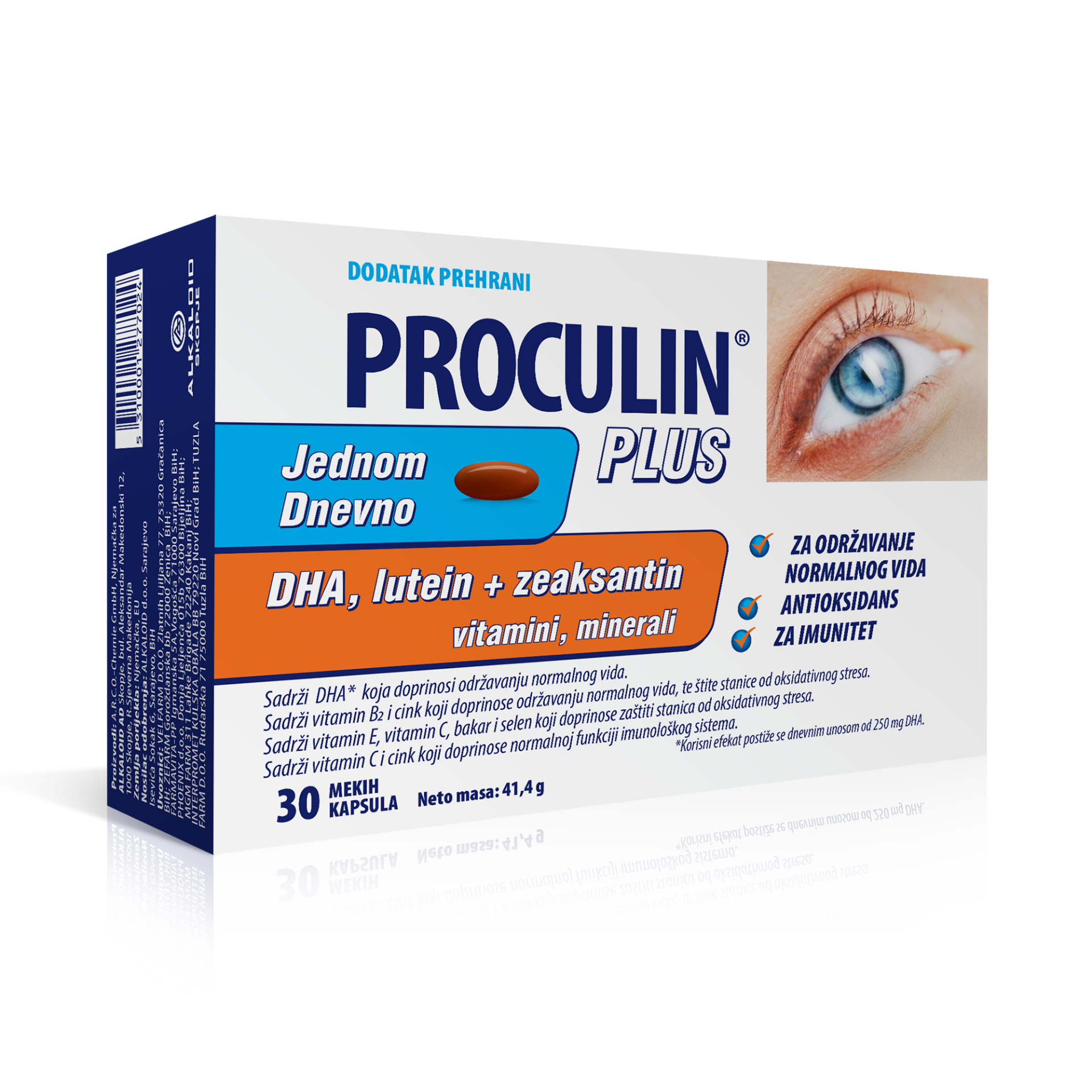 Prokuli-plus_jednom-dnevno_BIH.png Proculin Plus 30 mekih kapsula - za održavanje normalnog vida i zaštitu očiju - Image 1