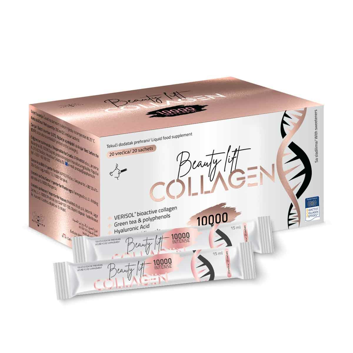 beauty-lift-collagen-10000-intense_2.jpg Apipharma Beauty Lift Collagen 10000 Intense vrećice a20 - za jačanje kože, kose i noktiju - Image 1